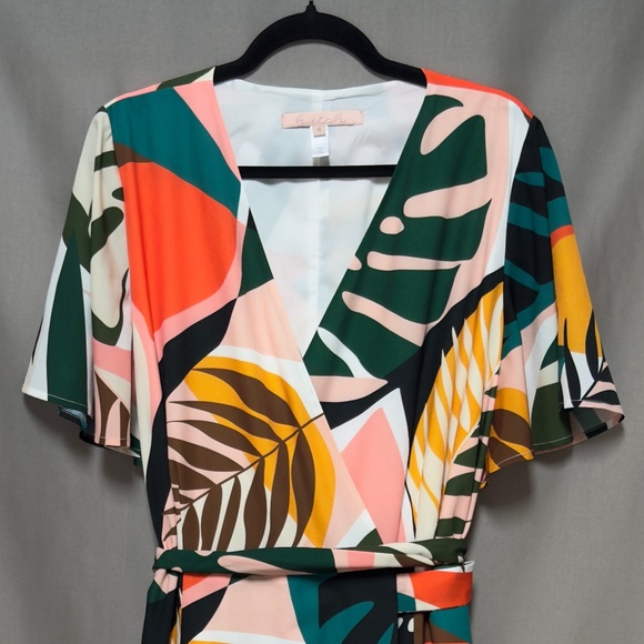 NWOT Hutch Wrap Maxi Dress Plus Size 1X V-Neck Tropical Print Flutter Sleeve - Picture 15 of 15